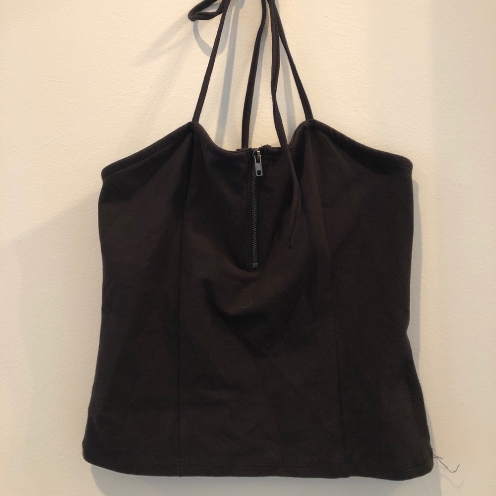 Urban outfitters halter top with half zip